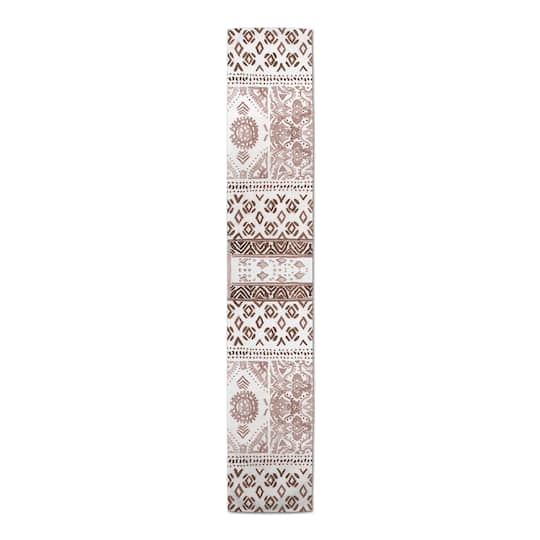 72" Deep Red Pattern Poly Twill Table Runner